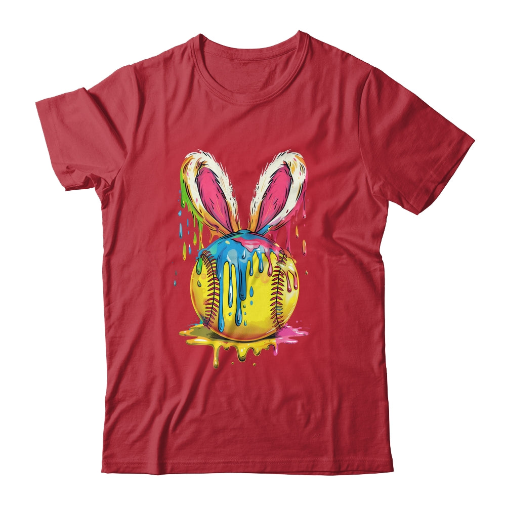 Happy Easter Bunny Softball Ice Cream Drip Women Girls Shirt & Hoodie | siriusteestore