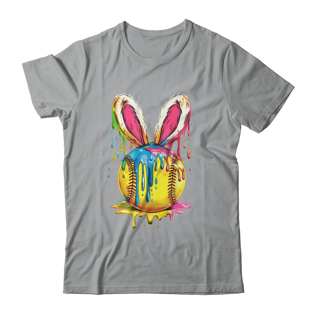 Happy Easter Bunny Softball Ice Cream Drip Women Girls Shirt & Hoodie | siriusteestore