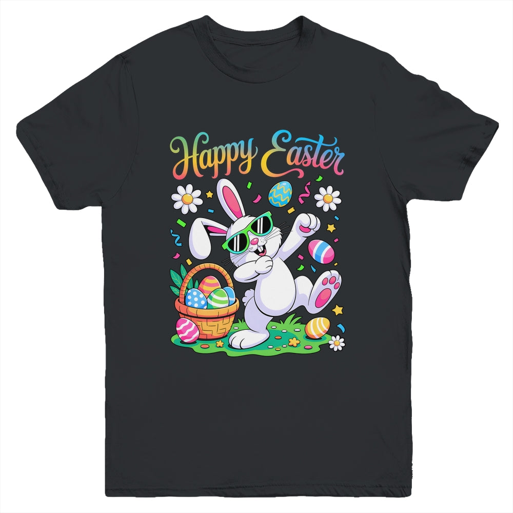 Happy Easter Day For Boys Girls Kids Dabbing Bunny Youth Shirt | siriusteestore
