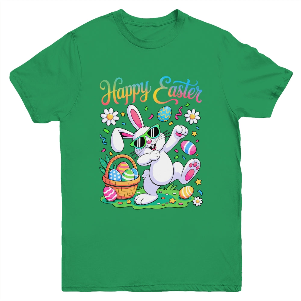 Happy Easter Day For Boys Girls Kids Dabbing Bunny Youth Shirt | siriusteestore