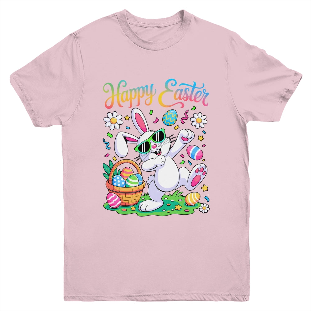 Happy Easter Day For Boys Girls Kids Dabbing Bunny Youth Shirt | siriusteestore