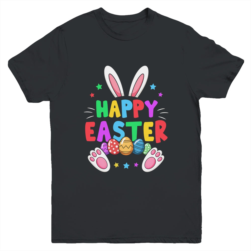 Happy Easter Day Girls Boys Easter Cute Bunny Eggs Youth Shirt | siriusteestore