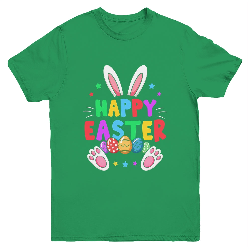 Happy Easter Day Girls Boys Easter Cute Bunny Eggs Youth Shirt | siriusteestore