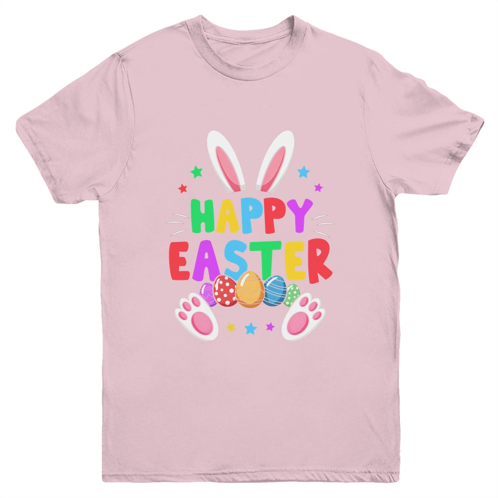 Happy Easter Day Girls Boys Easter Cute Bunny Eggs Youth Shirt | siriusteestore