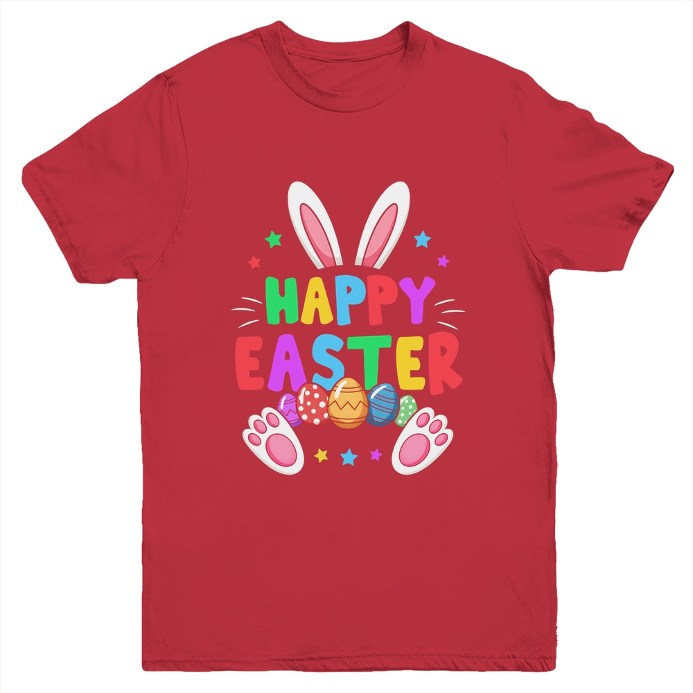 Happy Easter Day Girls Boys Easter Cute Bunny Eggs Youth Shirt | siriusteestore
