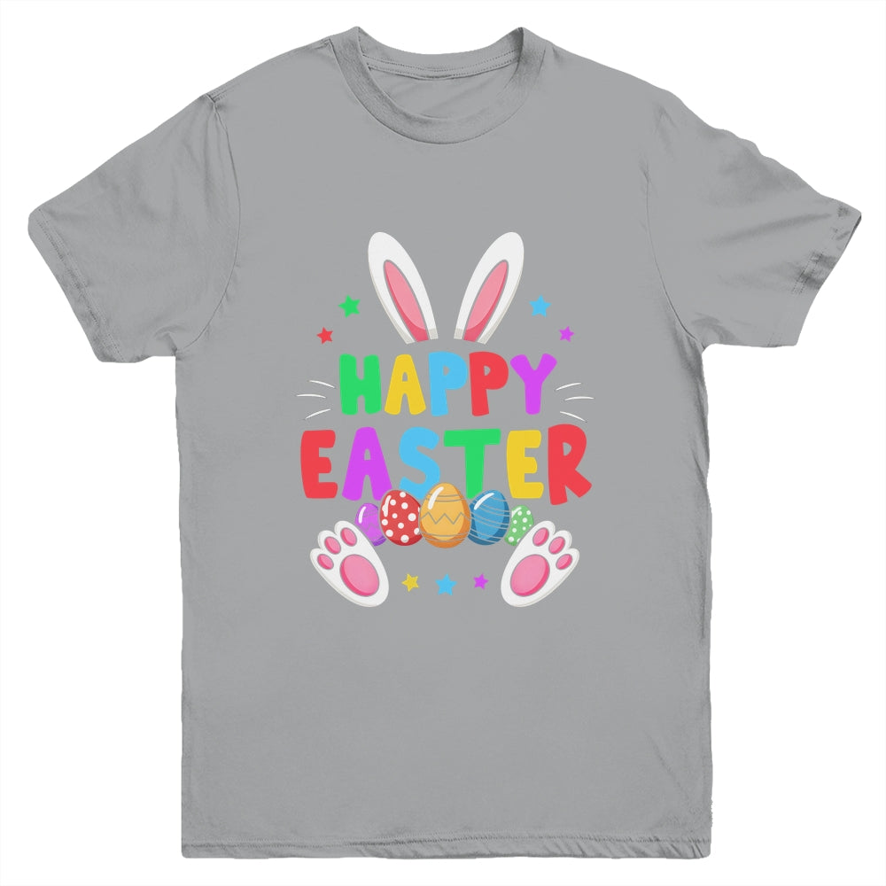 Happy Easter Day Girls Boys Easter Cute Bunny Eggs Youth Shirt | siriusteestore