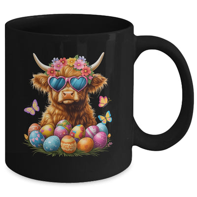 Happy Easter Highland Cow Women Girl Easter Day Farmer Mug | siriusteestore