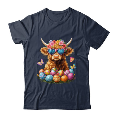 Happy Easter Highland Cow Women Girl Easter Day Farmer Shirt & Tank Top | siriusteestore