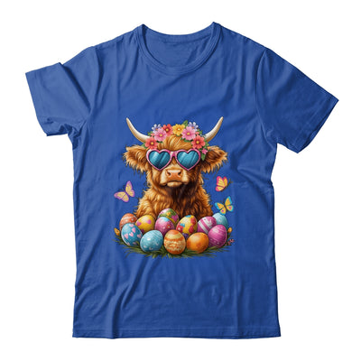 Happy Easter Highland Cow Women Girl Easter Day Farmer Shirt & Tank Top | siriusteestore