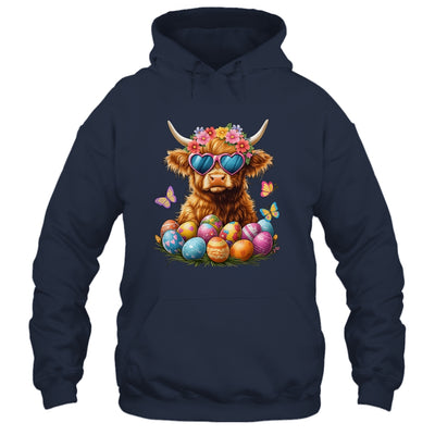 Happy Easter Highland Cow Women Girl Easter Day Farmer Shirt & Tank Top | siriusteestore