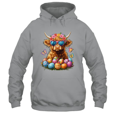 Happy Easter Highland Cow Women Girl Easter Day Farmer Shirt & Tank Top | siriusteestore