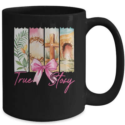 Happy Easter True Story He Is Risen Christian Coquette Bow Mug | siriusteestore