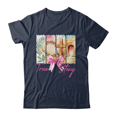 Happy Easter True Story He Is Risen Christian Coquette Bow Shirt & Sweatshirt | siriusteestore