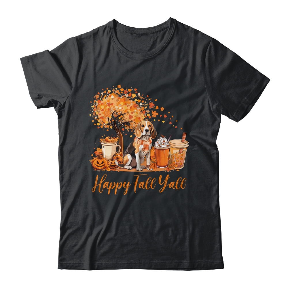 Happy Fall Y'all Beagle Autumn Pumpkin Spice Latte Shirt & Hoodie | siriusteestore
