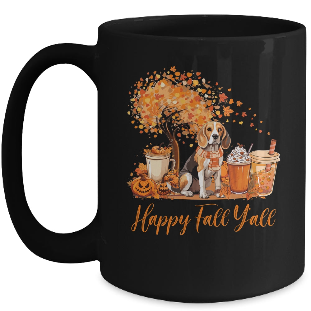 Happy Fall Y'all Beagle Autumn Pumpkin Spice Latte Mug | siriusteestore