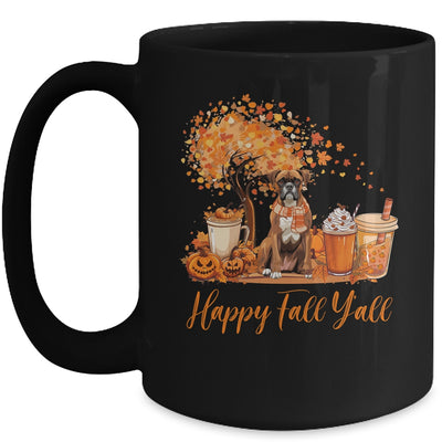Happy Fall Y'all Boxer Autumn Pumpkin Spice Latte Mug | siriusteestore