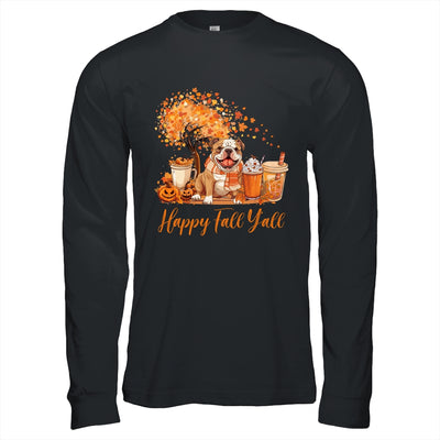 Happy Fall Y'all Bulldog Autumn Pumpkin Spice Latte Shirt & Hoodie | siriusteestore