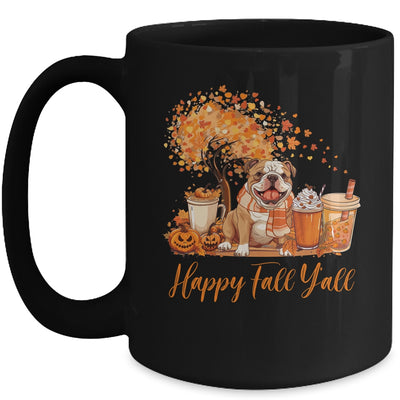 Happy Fall Y'all Bulldog Autumn Pumpkin Spice Latte Mug | siriusteestore