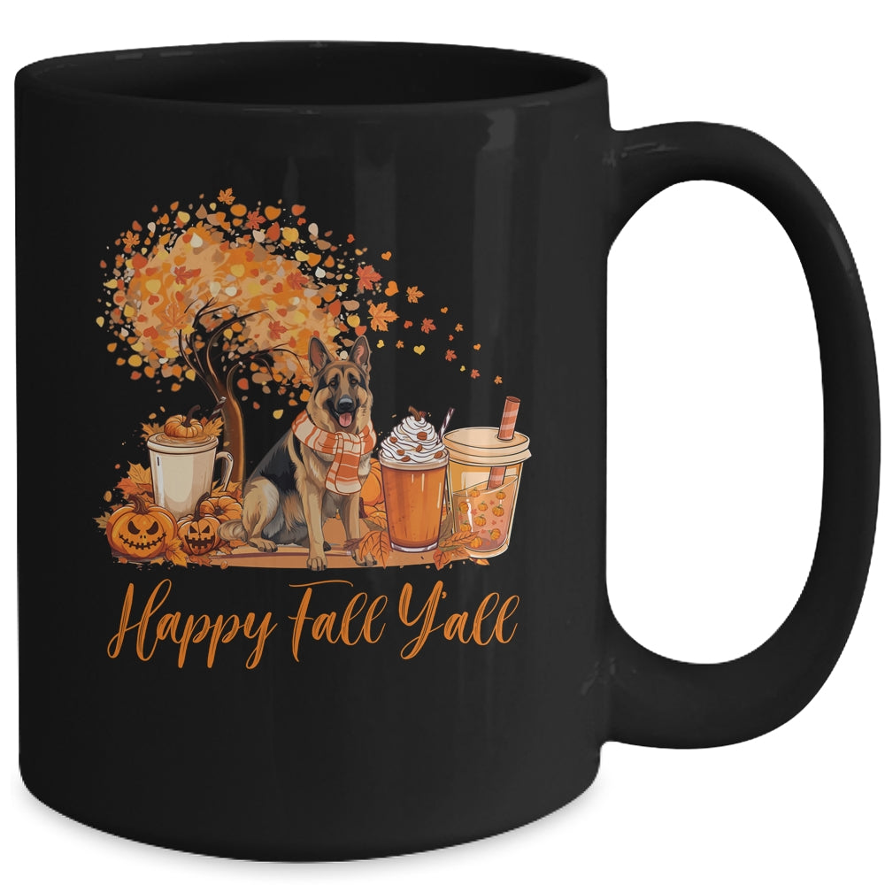 Happy Fall Y'all German Shepherd Autumn Pumpkin Spice Latte Mug | siriusteestore