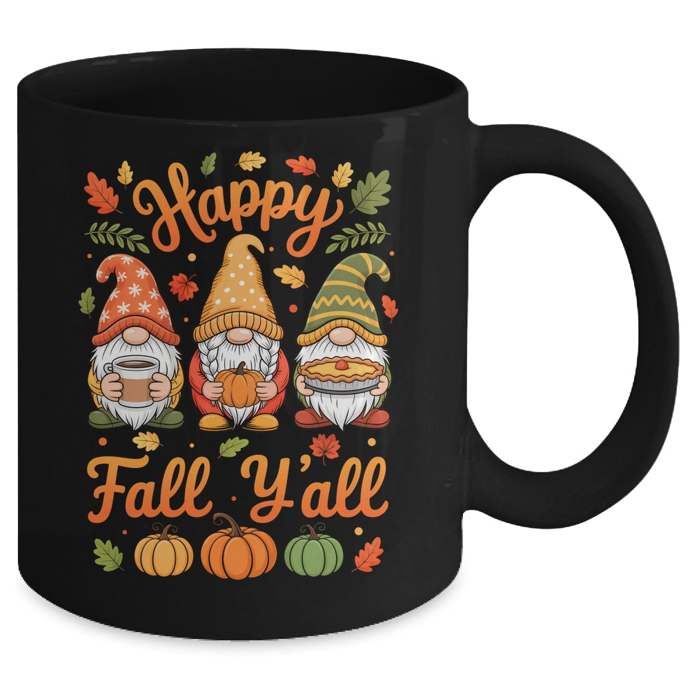 Happy Fall Y'all Gnome Pumpkin Autumn Thanksgiving Men Women Mug | siriusteestore