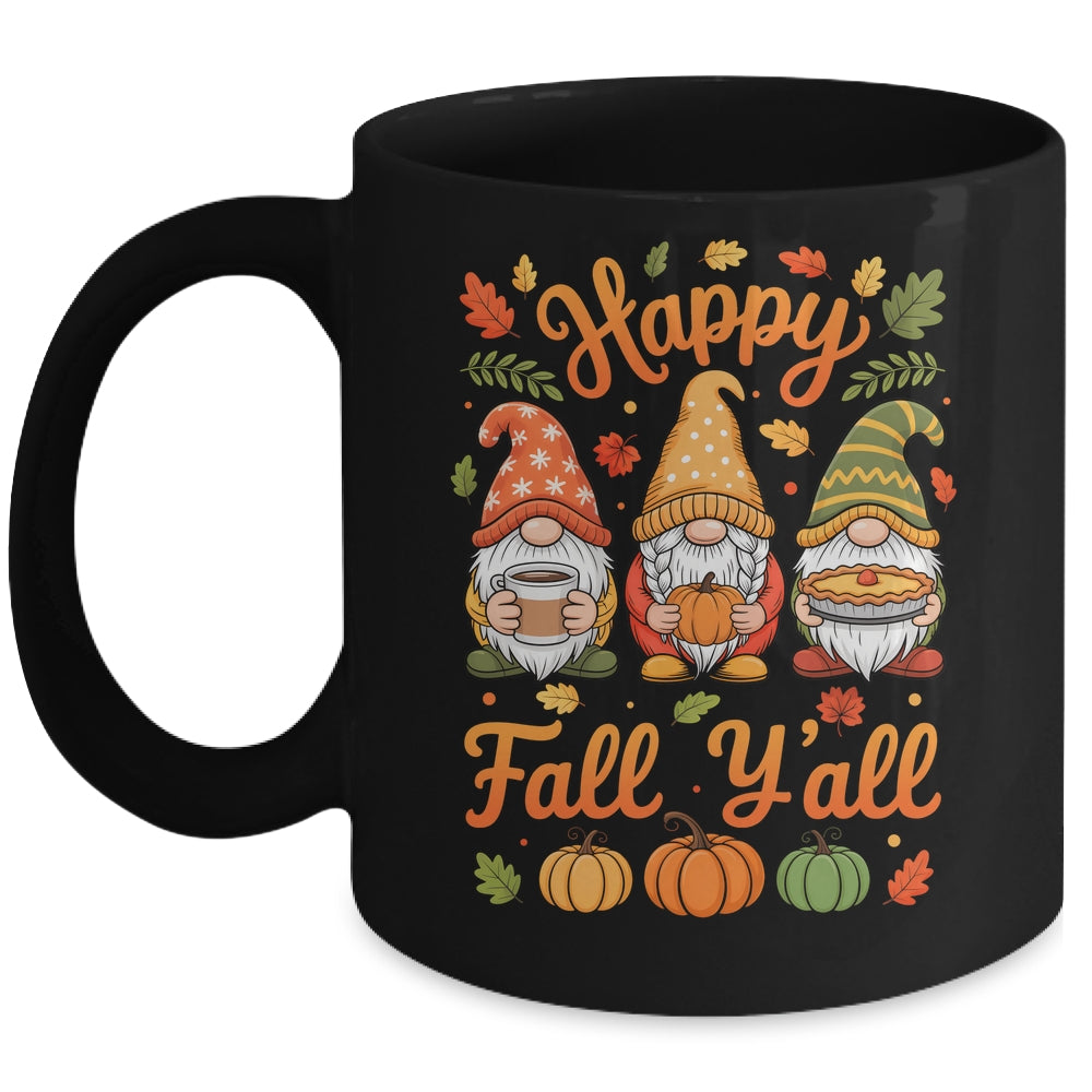 Happy Fall Y'all Gnome Pumpkin Autumn Thanksgiving Men Women Mug | siriusteestore