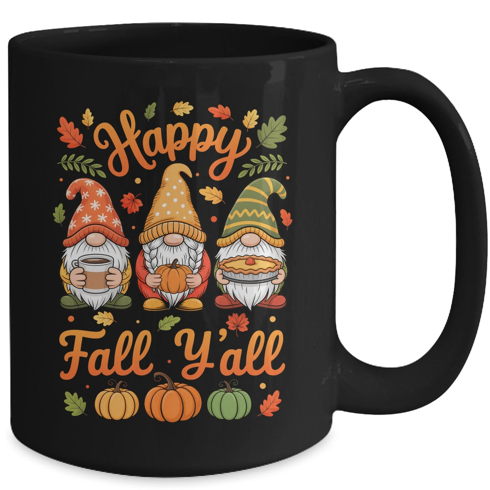 Happy Fall Y'all Gnome Pumpkin Autumn Thanksgiving Men Women Mug | siriusteestore