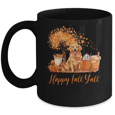 Happy Fall Y'all Golden Retriever Autumn Pumpkin Spice Latte Mug | siriusteestore