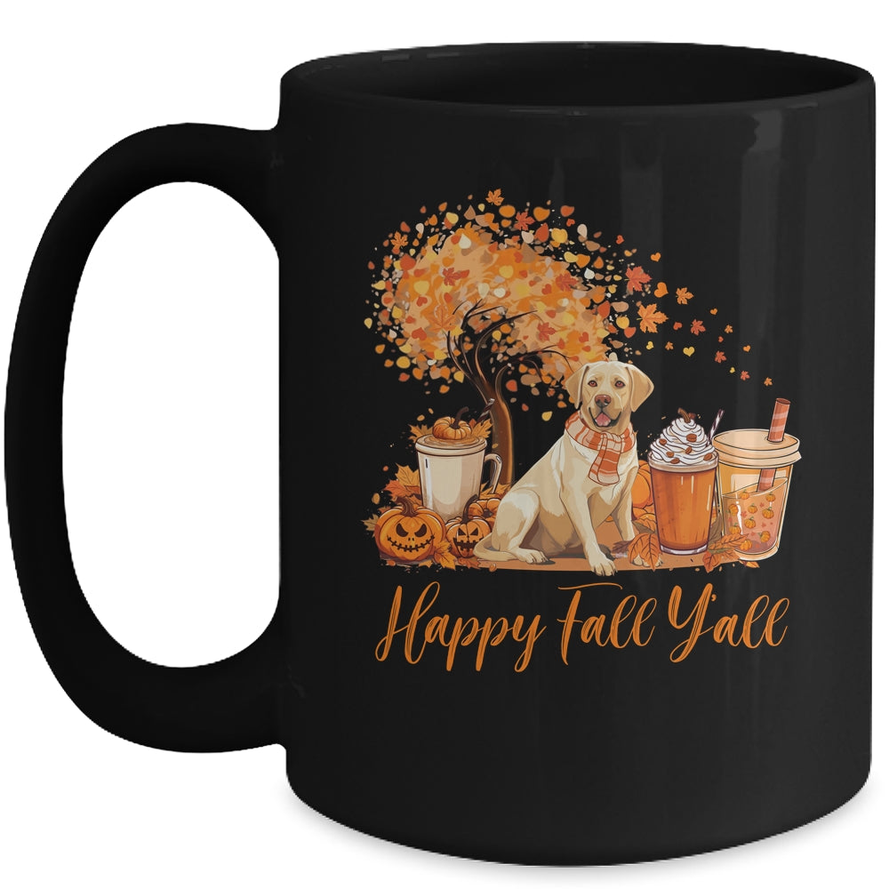 Happy Fall Y'all Labrador Autumn Pumpkin Spice Latte Mug | siriusteestore