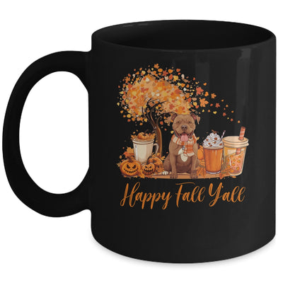 Happy Fall Y'all Pitbull Autumn Pumpkin Spice Latte Mug | siriusteestore