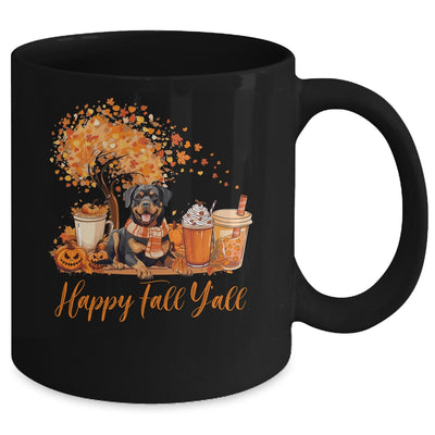 Happy Fall Y'all Rottweiler Autumn Pumpkin Spice Latte Mug | siriusteestore