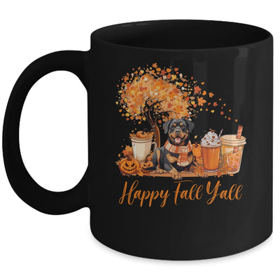 Happy Fall Y'all Rottweiler Autumn Pumpkin Spice Latte Mug | siriusteestore