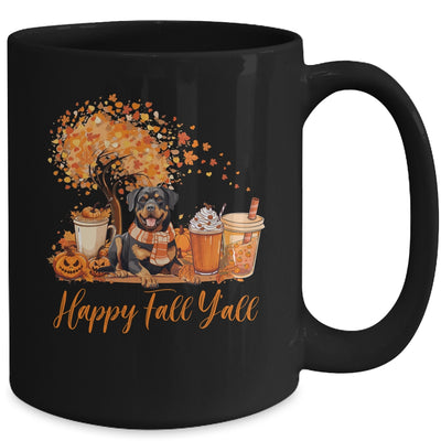 Happy Fall Y'all Rottweiler Autumn Pumpkin Spice Latte Mug | siriusteestore