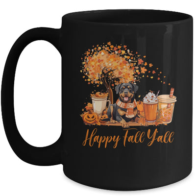 Happy Fall Y'all Rottweiler Autumn Pumpkin Spice Latte Mug | siriusteestore
