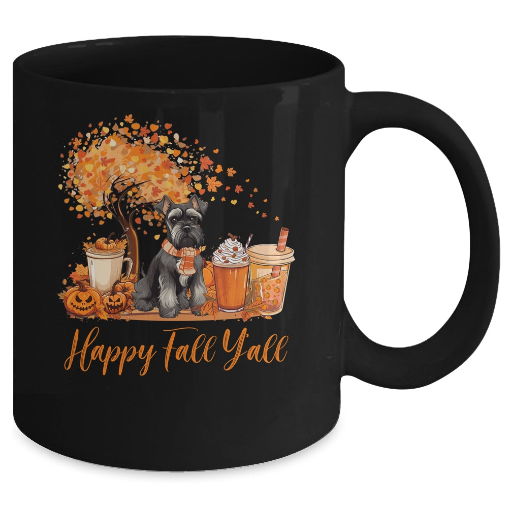 Happy Fall Y'all Schnauzer Autumn Pumpkin Spice Latte Mug | siriusteestore