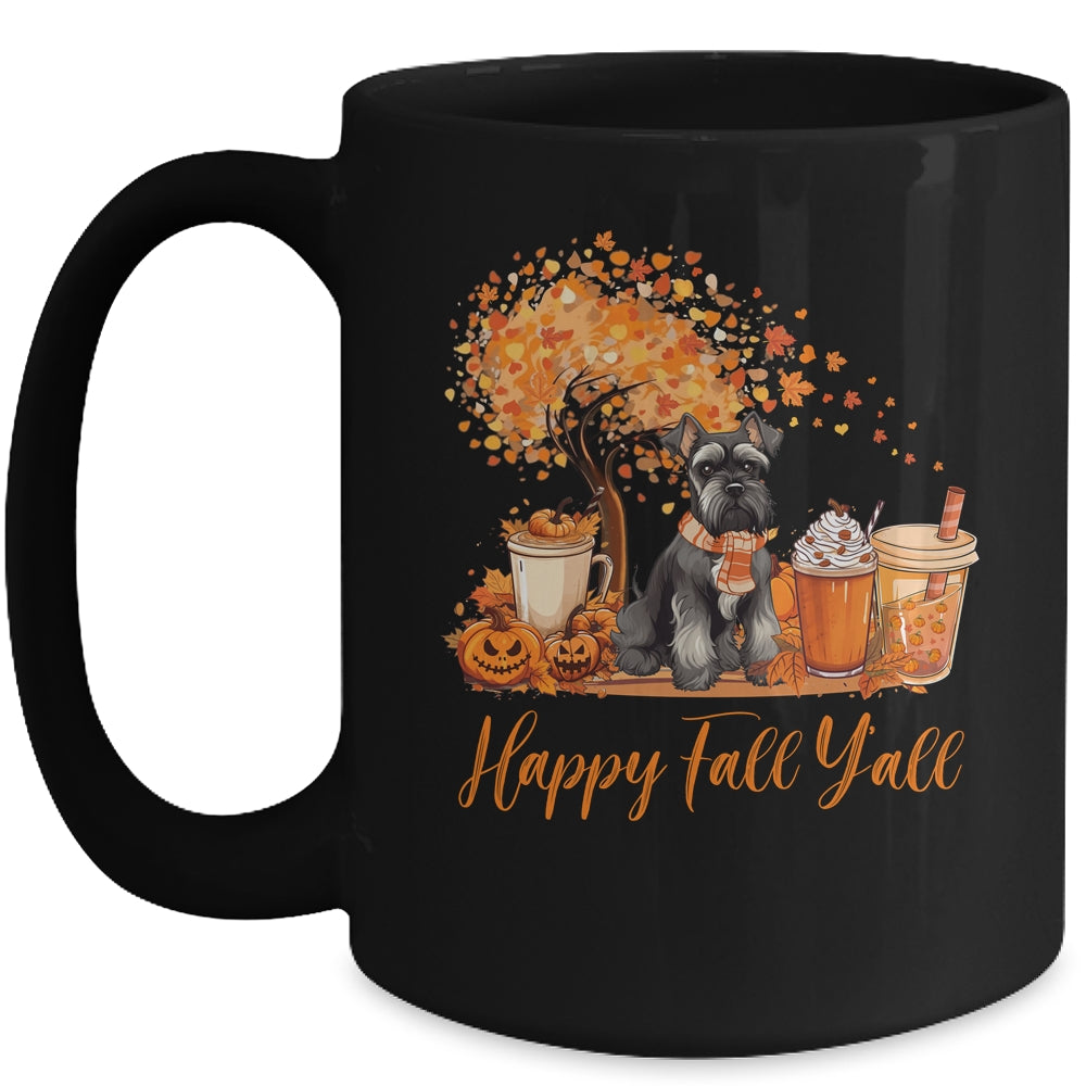 Happy Fall Y'all Schnauzer Autumn Pumpkin Spice Latte Mug | siriusteestore