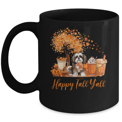 Happy Fall Y'all Shih Tzu Autumn Pumpkin Spice Latte Mug | siriusteestore