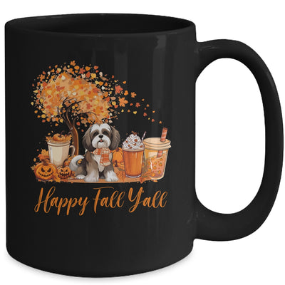 Happy Fall Y'all Shih Tzu Autumn Pumpkin Spice Latte Mug | siriusteestore