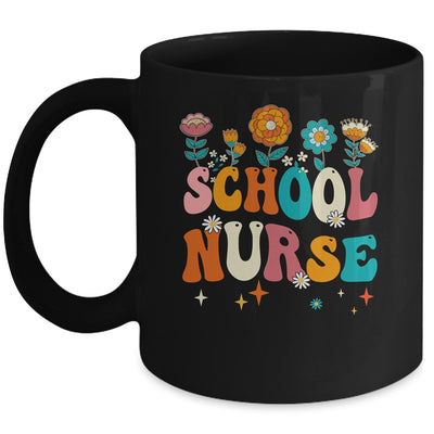 Happy First Day Of School Nurse Groovy Retro Back To School Mug | siriusteestore