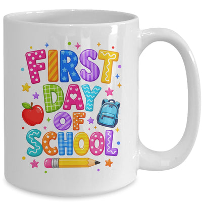 Happy First Day Of School Preppy Back To School Teacher Mug | siriusteestore