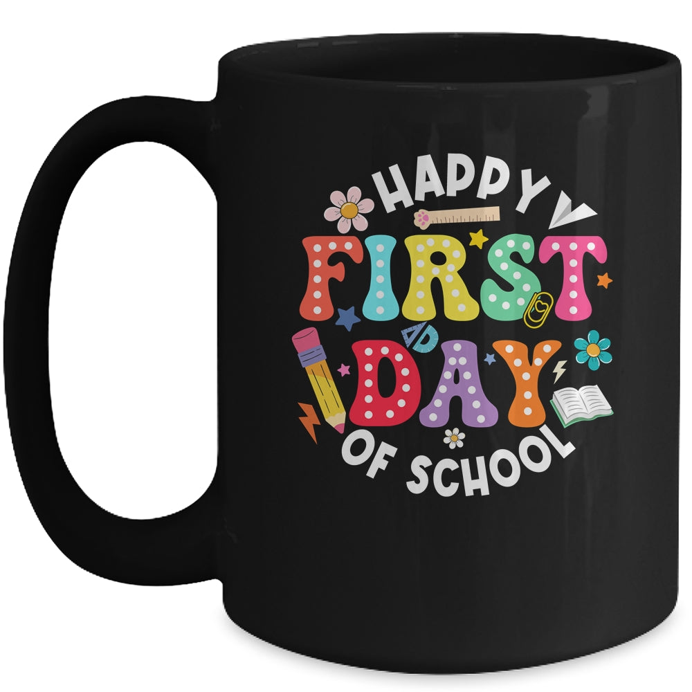 Happy First Day Of School Teacher Back To School Student Kid Mug | siriusteestore