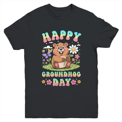 Happy Groundhog Day 2026 Cute Groundhog Lover Flower Girl Youth Shirt | siriusteestore