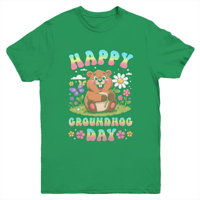 Happy Groundhog Day 2026 Cute Groundhog Lover Flower Girl Youth Shirt | siriusteestore