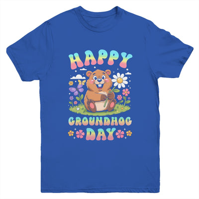 Happy Groundhog Day 2026 Cute Groundhog Lover Flower Girl Youth Shirt | siriusteestore