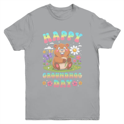 Happy Groundhog Day 2026 Cute Groundhog Lover Flower Girl Youth Shirt | siriusteestore