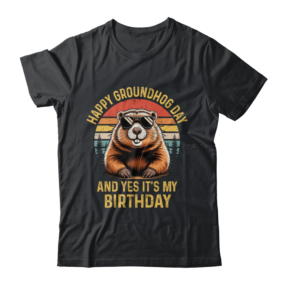 Happy Groundhog Day Birthday Cool Groundhog With Sunglasses Shirt & Hoodie | siriusteestore