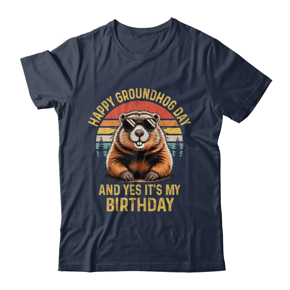 Happy Groundhog Day Birthday Cool Groundhog With Sunglasses Shirt & Hoodie | siriusteestore