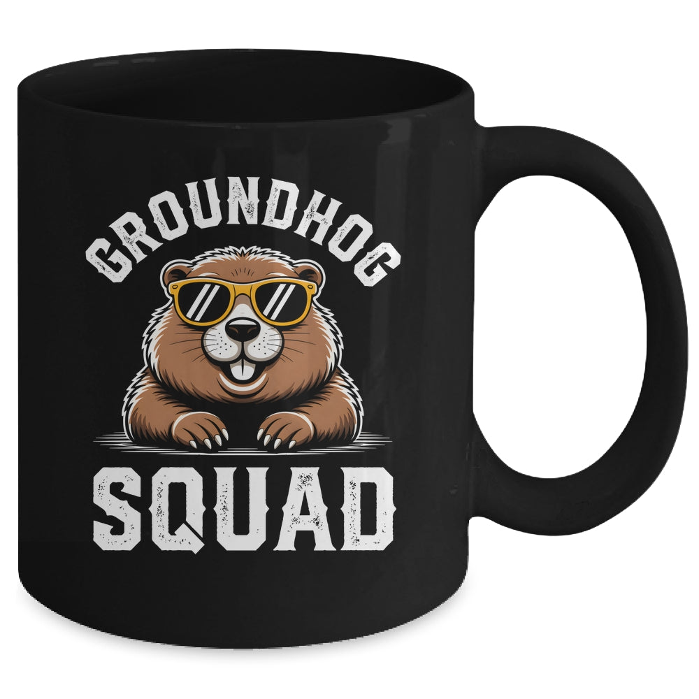 Happy Groundhog Squad 2026 Cool Groundhog With Sunglasses Mug | siriusteestore