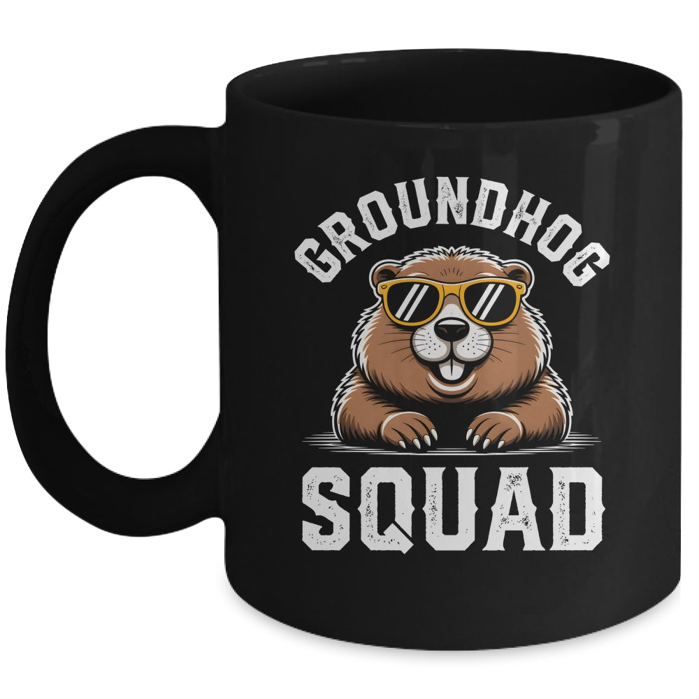 Happy Groundhog Squad 2026 Cool Groundhog With Sunglasses Mug | siriusteestore