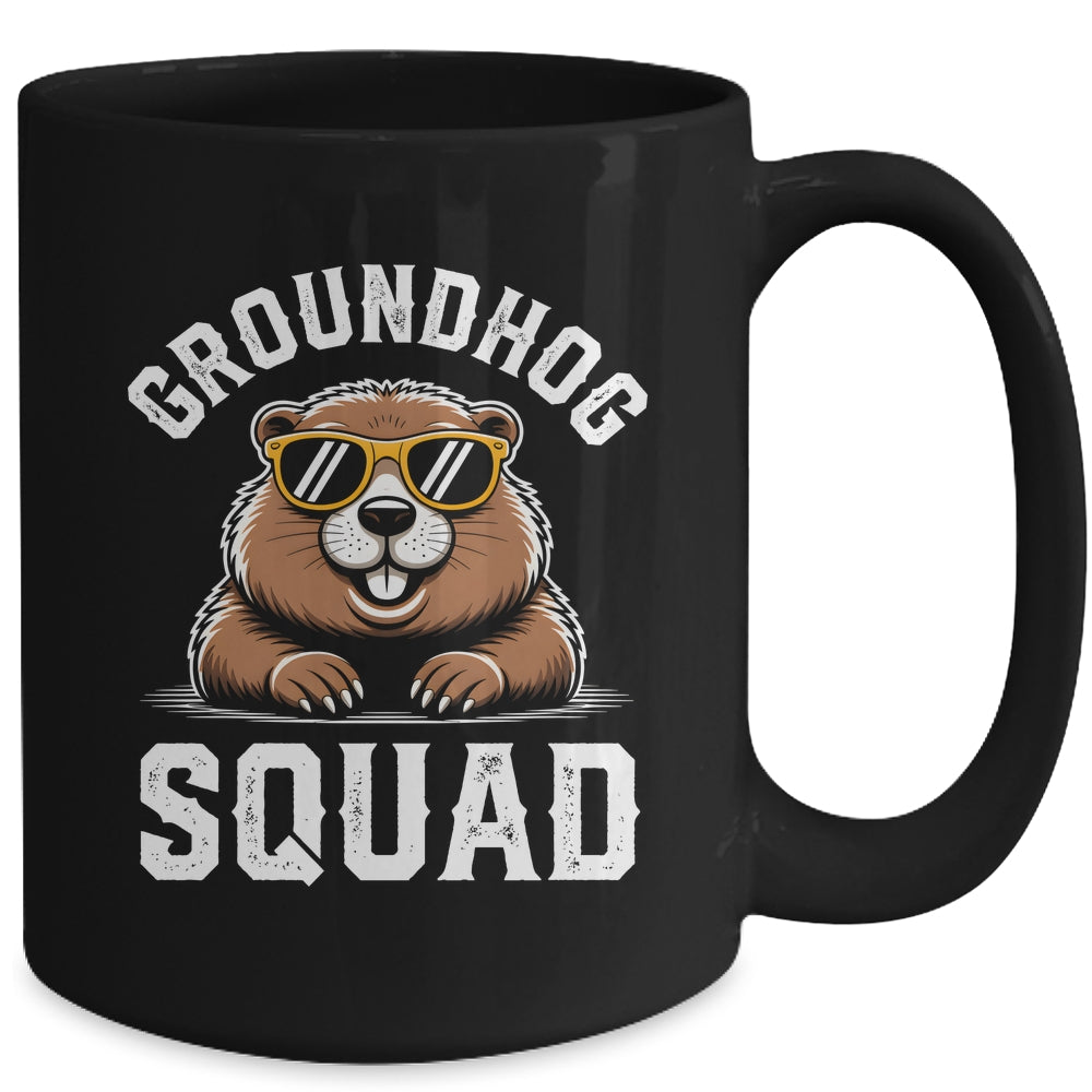 Happy Groundhog Squad 2026 Cool Groundhog With Sunglasses Mug | siriusteestore