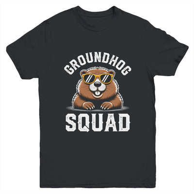 Happy Groundhog Squad 2026 Cool Groundhog With Sunglasses Youth Shirt | siriusteestore